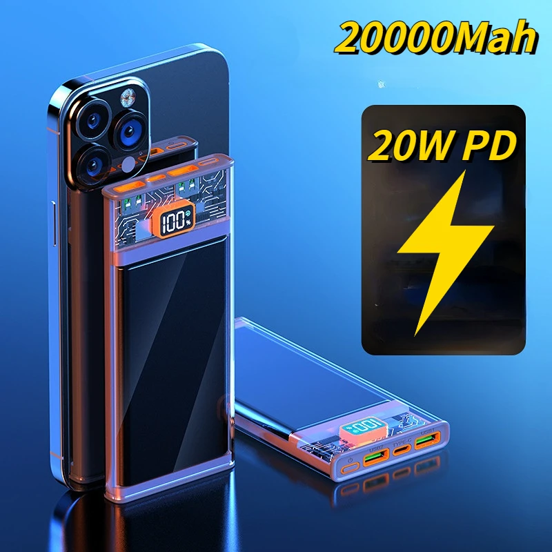 

Портативный внешний аккумулятор для Iphone, Xiaomi, 20000 мАч, 20 Вт
