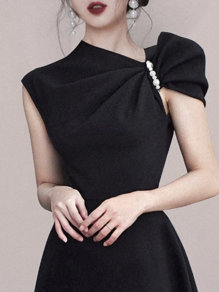 Платье женское ассиметричное с воротником-стойкой Элегантное Длинное Вечернее