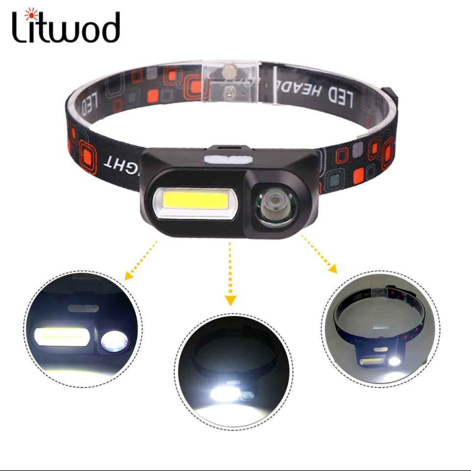 

Portable Led Headlamp Mini Fishing Headlights Flashlight used 18650 Lithium Ion Battery Bulbs for Outdoor Camping Cycling Hiking