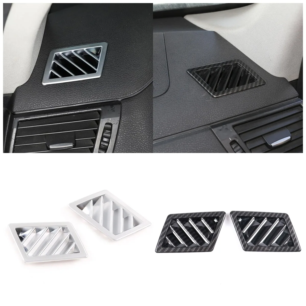 

Car Interior Instrument Panel Air Outlet Frame Cover Trim Accessories ABS Chrome & Carbon Fiber Style For BMW X3 E83 2006-2010