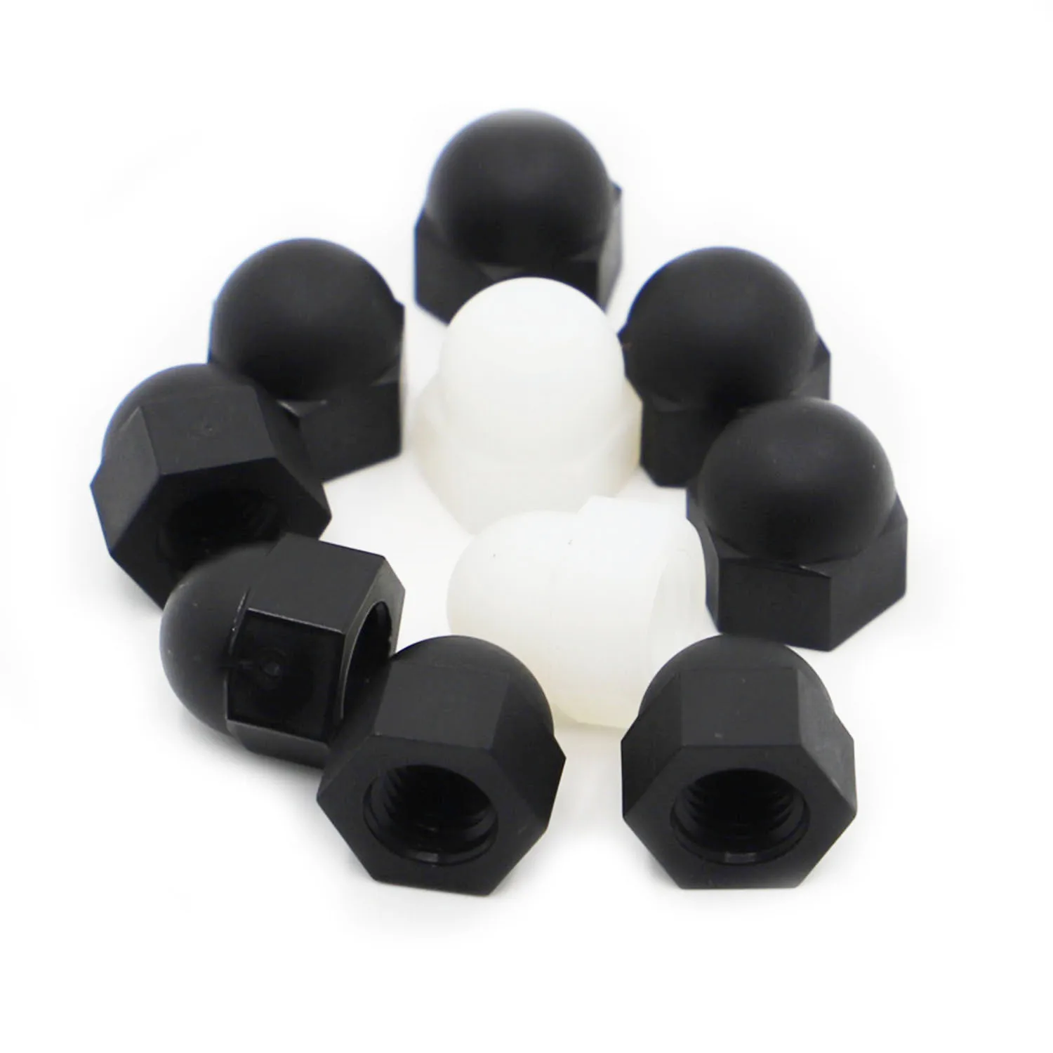 

DIN1587 Black White Nylon Cap Nuts M3 M4 M5 M6 M8 M10 M12 Plastic Decorative Cover Semicircle Acorn Nut
