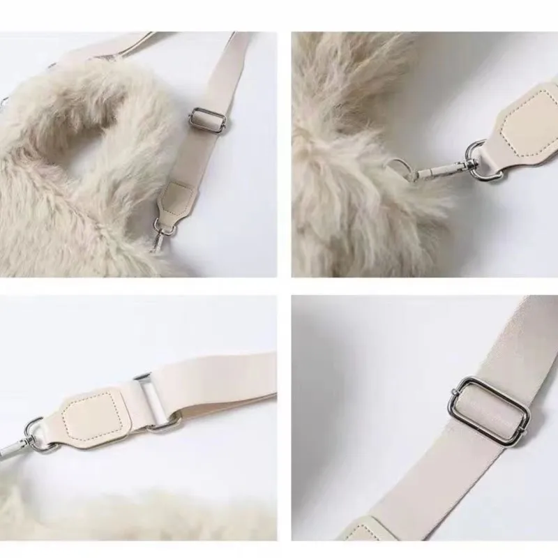 JIAERDI плюшевая белая сумка-мессенджер Женская Универсальная мягкая Большая