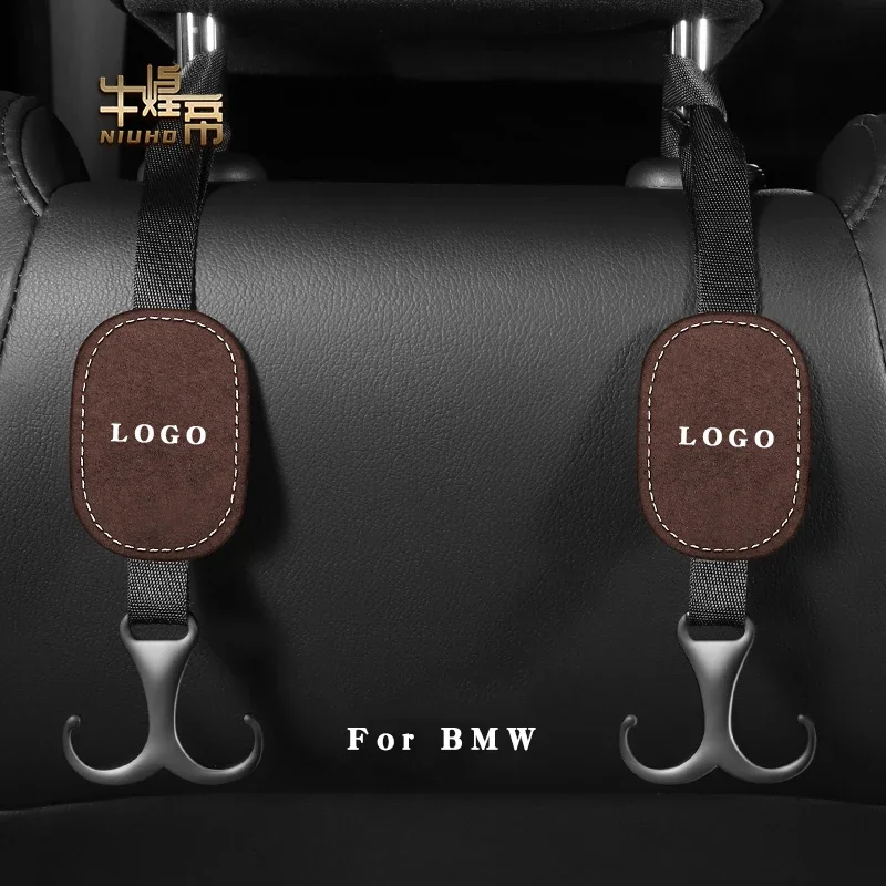 

Car Seat Back Suede Metal Hook For BMW X3 X5 X6 X7 E F G M 1 3 5 7 Series Interior Storage Finishing Hanger Articles Accessories