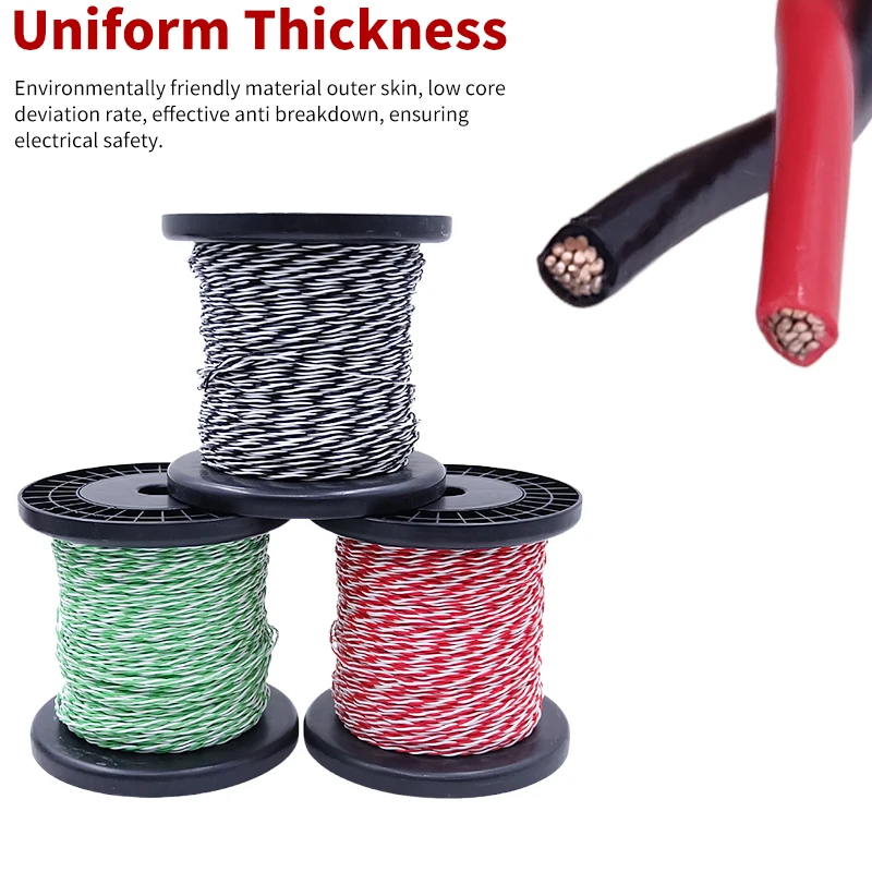 Фото Медный провод из ПТФЭ, 22AWG, квадратный 0,35 мм, DIY FEP, термостойкая витая пара, 2 контакта, медный кабель для электронного сигнала №5