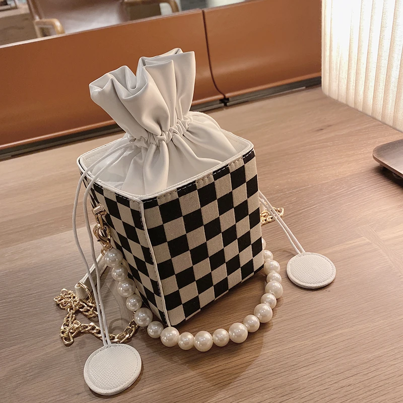 Женская сумка на плечо с цепочкой маленькая хлопчатобумажная Холщовая Сумка