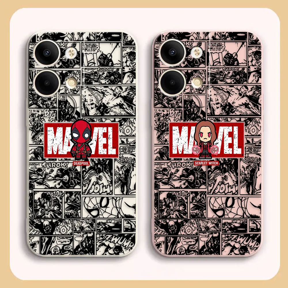 

Case For OPPO RENO 8 7 9 6 7SE 5 4 4SE 4 3 4G 5G PRO PLUS Colour Simple Liquid Silicone Case Marvel Deadpool Comics