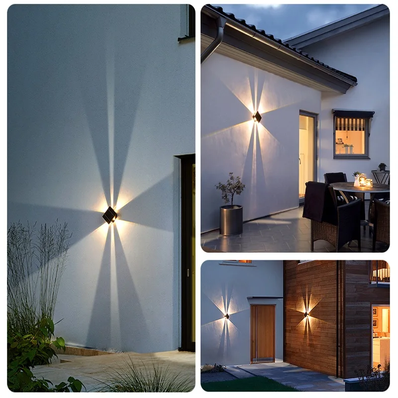 Фонарь на солнечной батарее уличная водонепроницаемая лампа для мойки стен