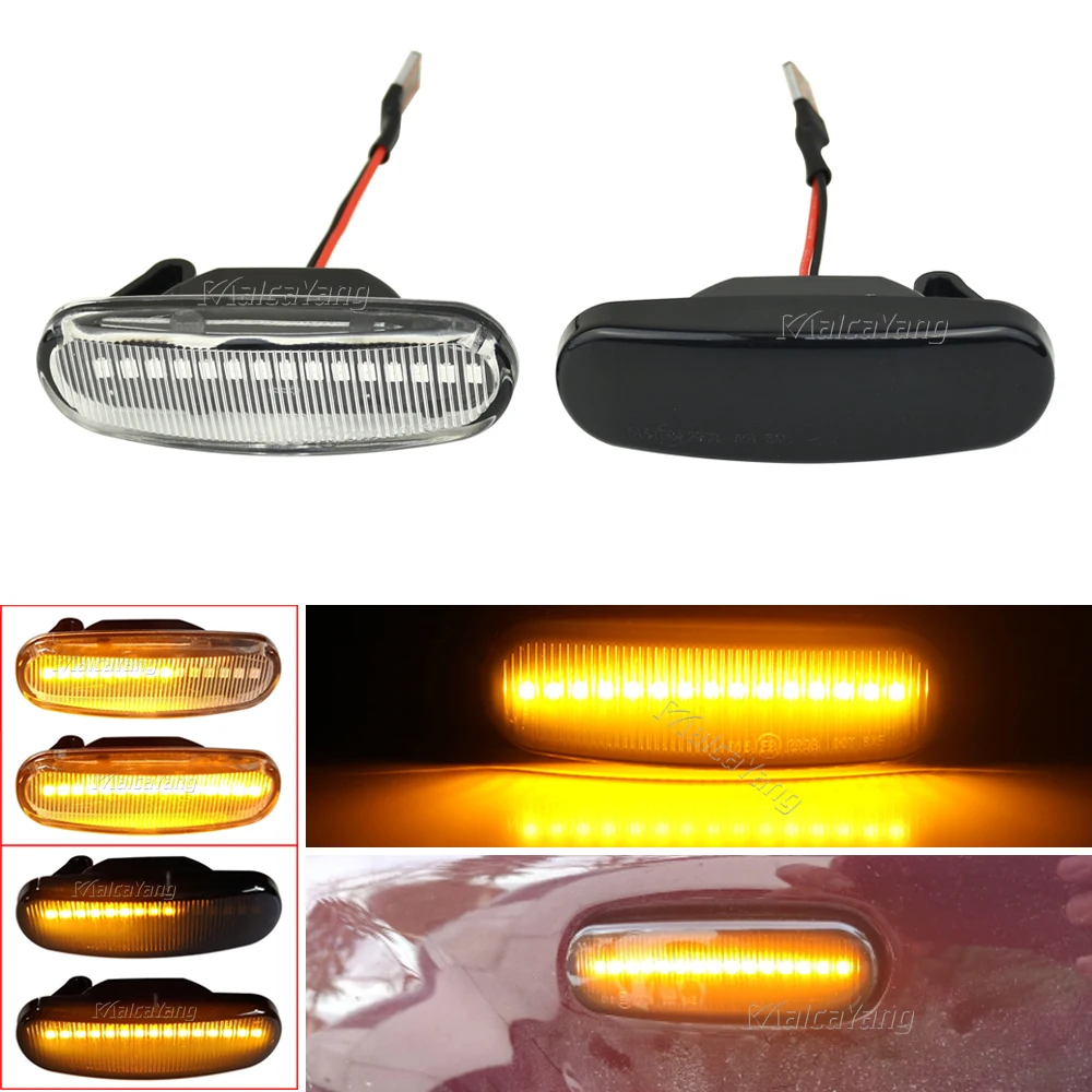 

2x For Peugeot Citroen Dynamic LED Side Marker Light Repeater Lamp For Fiat Doblo Fiorino Grande Punto Idea Linea Multipla
