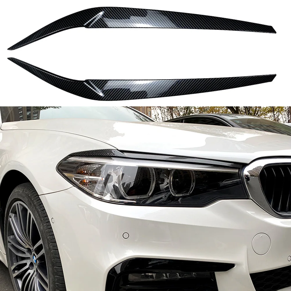 

1 пара автомобильных передних фар, веки, брови, налобный фонарь, крышка для глаз, наклейка для отделки для BMW 5 серии G30 525i 2017-2021