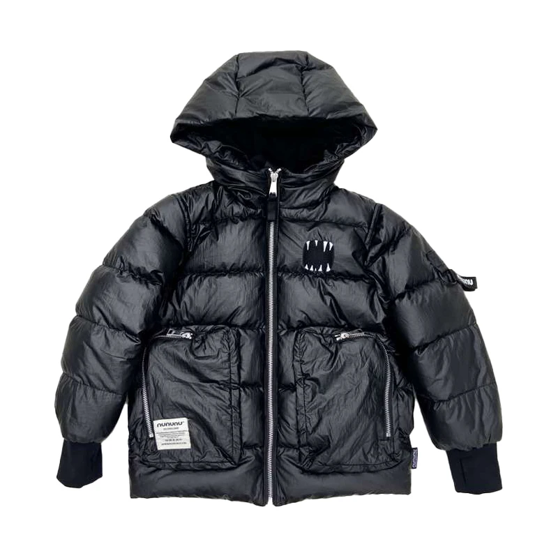 2024 New Winter Down and Cotton Jacket Kids Printed Vest Girl Casual Hooded Boys Fashion Tops Baby Long Top