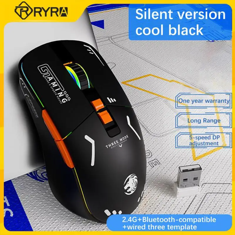 Беспроводная Bluetooth-совместимая мышь RYRA G308, заряжаемая фотоэлектрическая игровая офисная беззвучная мышь для ноутбука, ПК, геймера