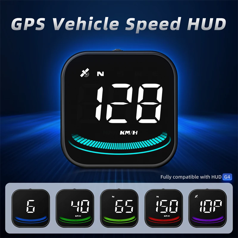 

Цифровой GPS-Спидометр OBD, Универсальный Автомобильный дисплей HUD, компас, усталость, напоминание о вождении, превышение скорости, сигнализация, HD-дисплей, измеритель