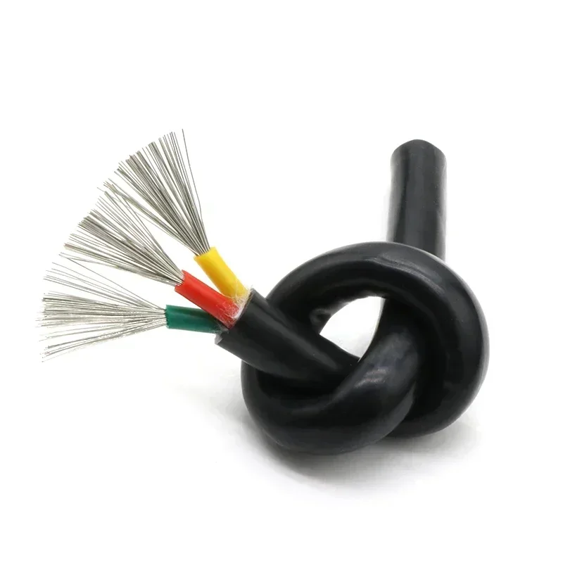 Black Multicore Heat resistant Sheath Silicone wire Square 0.3mm ~Square 6mm Tinned Copper Soft 2 3 4 6 Cores Electrico cable
