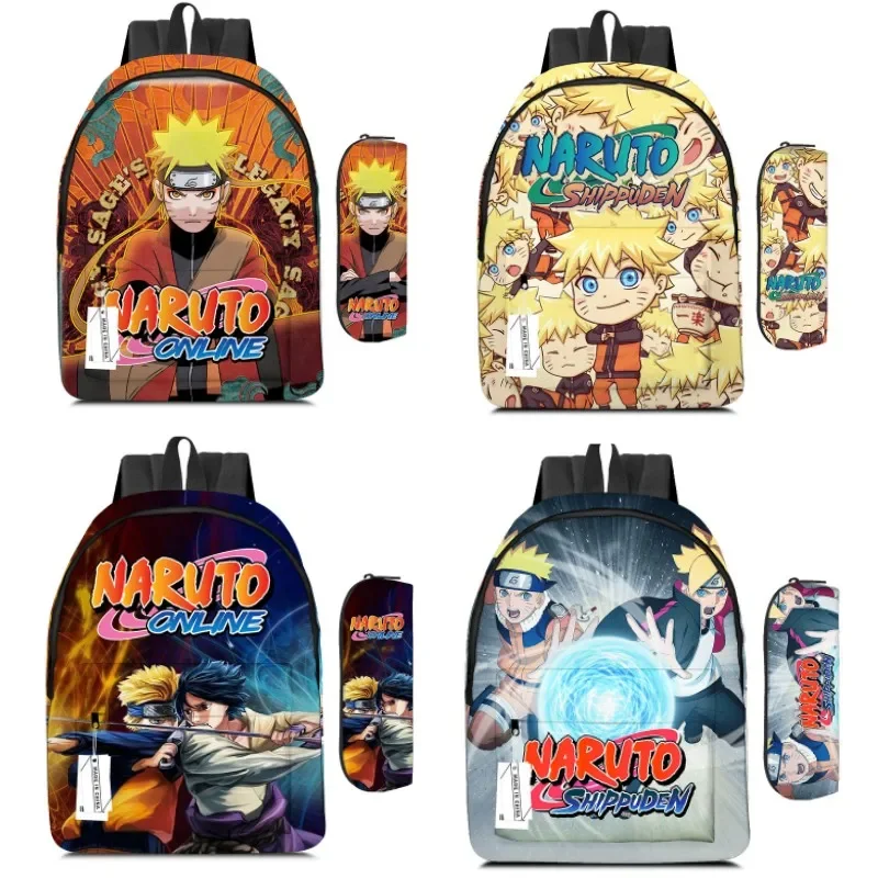 

2PC-SET Naruto School Bag Kakashi Naruto Uchiha Itachi Primary School Student Backpack Cartoon Backpack Children's Gifts