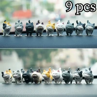 car decoration cat rotate head doll kitty creative auto ornaments toys cat micro landscape model cute car accessories gifts 9pcs