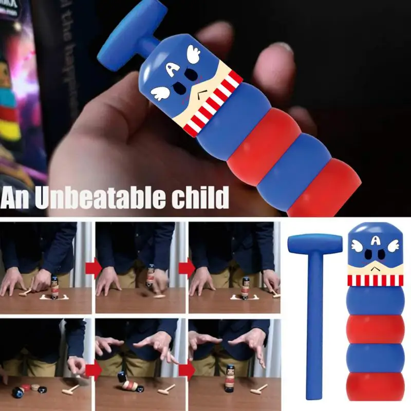 

1 Set immovable tumbler Stubborn Immortal Wood Man toy tricks Close-up stage accessories funny unbreakable toy