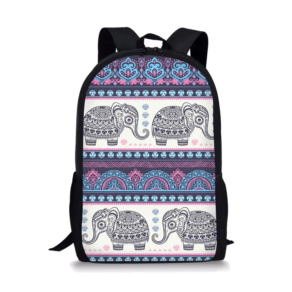 Elephant Element Printing Pattern School Backpacks Personalized Kids Daypack New Design Rucksack for Teenager