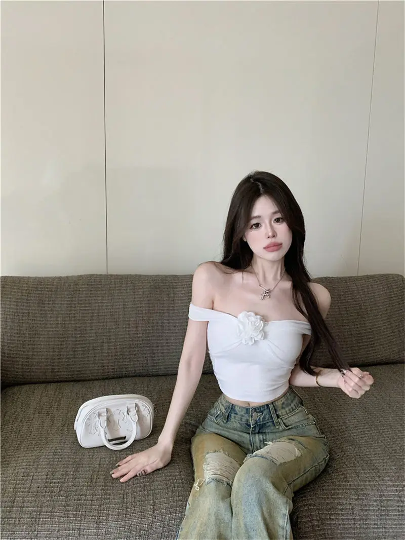 топ-труба жилет-слинг женский облегающий короткий топ