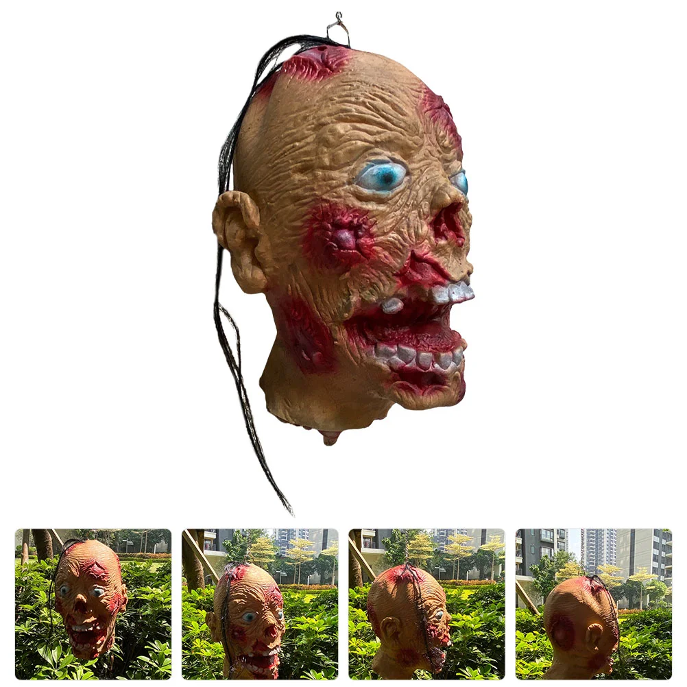 

Голова-подвеска, Маскарадная маска, украшения для Хэллоуина, детали тела, реквизит для тела, грудь, ужасный металлический страшный реквизит из искусственного фильма, Реплика