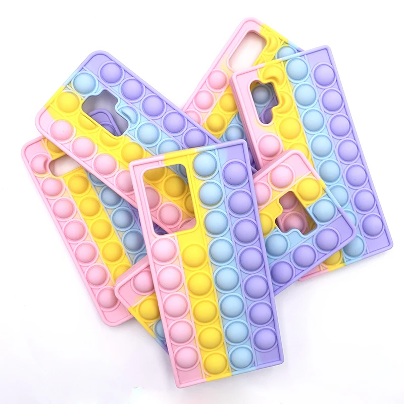 

Relive Stress Fidget Toys Push Pop Bubble Silicone Case for Samsung S9 Plus Note 20 Ultra 9 S21 S20 S10 A11 A51 A71 A52 A10S A20
