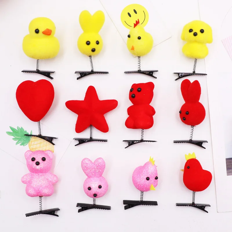 500pcs Kids Girl Cute Chicken Hair Clip Cute Hairpin Chick Barrette Funny Hairclip dropshipping  baby girl hair accessories