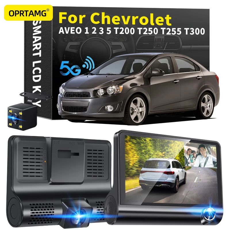 

OPRTAMG Dash Cam 540C6 Car DVR 3 Cameras Lens 4.0 Inch 1080P dashcam For Chevrolet AVEO 1 2 3 5 T200 T250 T255 T300 1994-2022