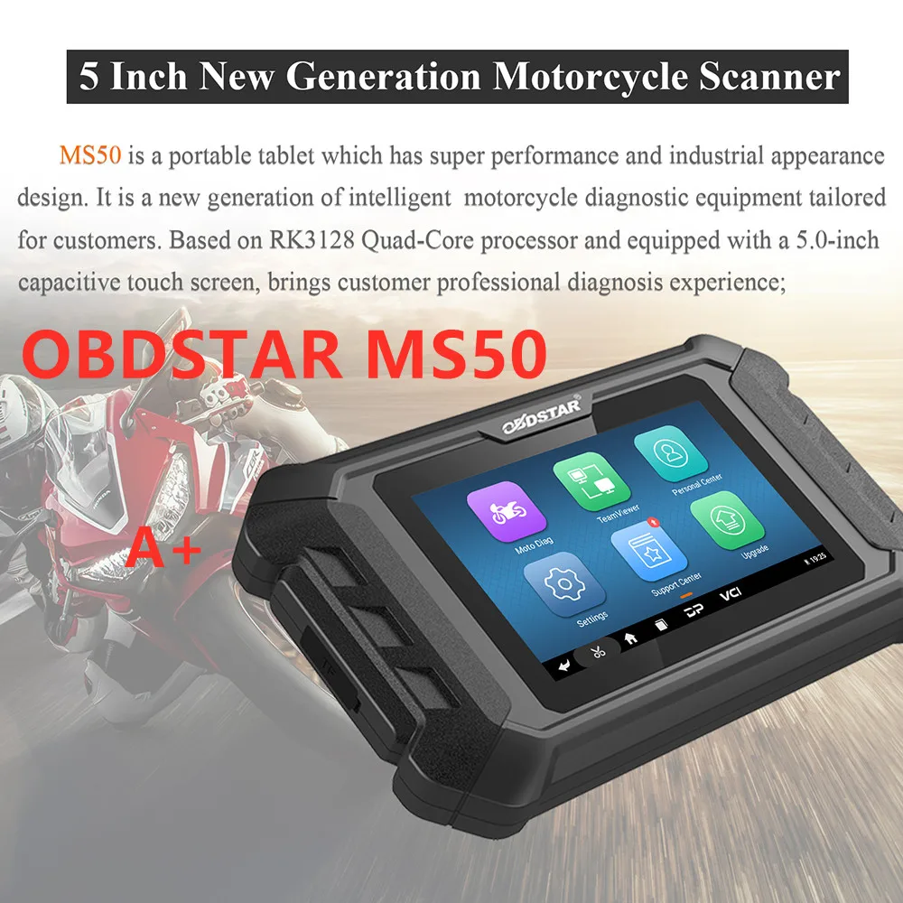 OBDSTAR MS50 интеллектуальный инструмент для диагностики мотоцикла WiFi соединение с автоматическим сканированием для H-onda/Ya-maha/P-GO/S-uzuki A +