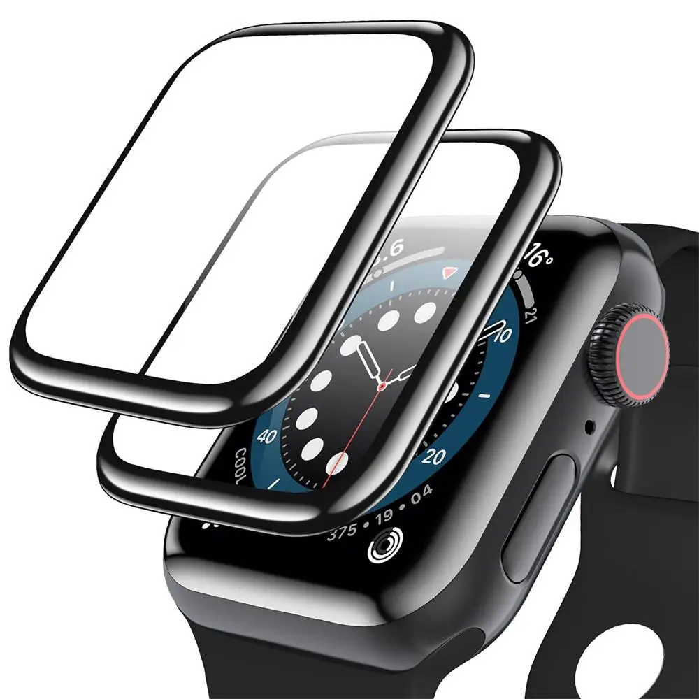 Фото Защитная пленка для Apple Watch серии 10, 46 мм, 42 мм, мягкая стеклянная защитная пленка для экрана, аксессуары для iWatch 10, 46 мм, 42 мм, 9D HD, полная защитная пленка №4