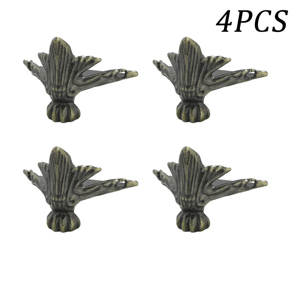 4 шт. антикварная угловая защита, бронзовая коробка для ювелирных изделий, деревянный чехол, декоративные ножки, металлическая угловая защита, аппаратный кронштейн