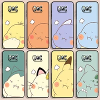 pokemon pikachu phone case for xiaomi poco f1 x2 f2 x3 c3 m3 f3 x4 m4 f4 pro 5g 4g nfc gt black luxury silicone funda cover back