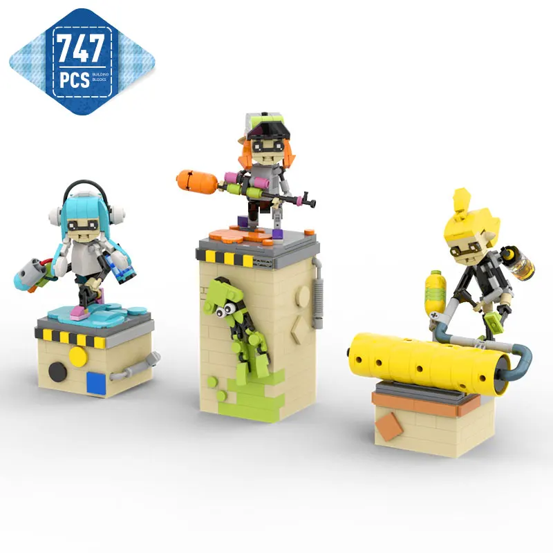 S Inklinged Humanoid Cephalopods Building Toys With Scene Shooting Games Bricks Toys For Kids