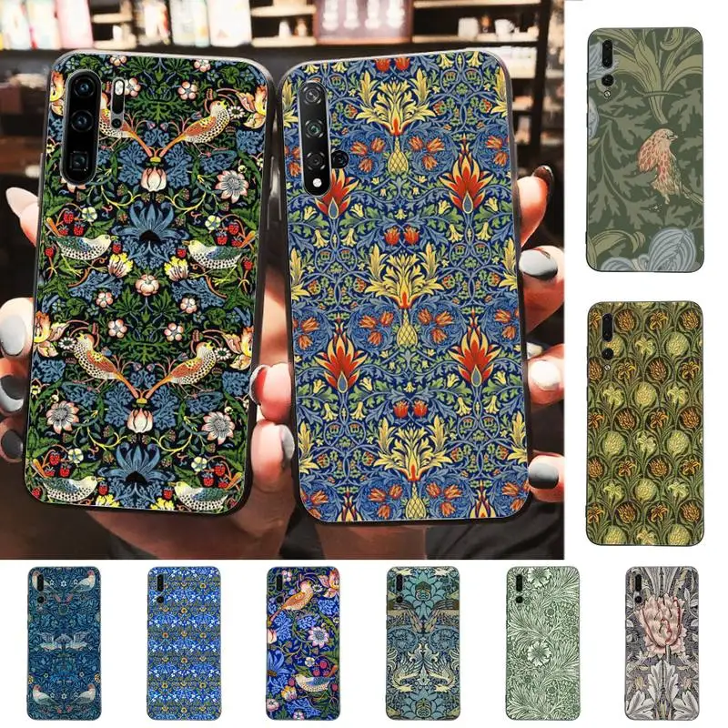 

William Morris Strawberry Thief Phone Case for Huawei P30 40 20 10 8 9 lite pro plus Psmart2019