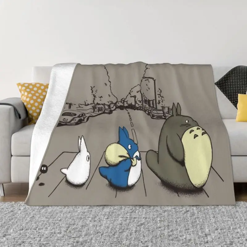

Studio Ghibli Anime My Neighbor Totoro Blankets Warm Flannel Hayao Miyazaki Throw Blanket for Bedroom Office Bedspreads