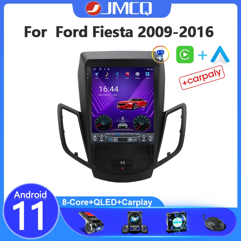 

JMCQ 9.7" 2Din Android 11 Car Stereo Radio Multimedia Video Player For Ford Fiesta MK7 2009-2016 4G+WIFI GPS Carplay Head Unit