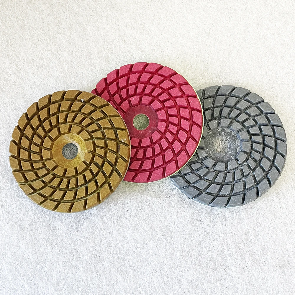3 ступени, 4 дюйма, 100 мм, алмазная полировальная подушечка для влажной полировки с подкладкой M14 для шлифовального камня, мрамора, гранита, пола