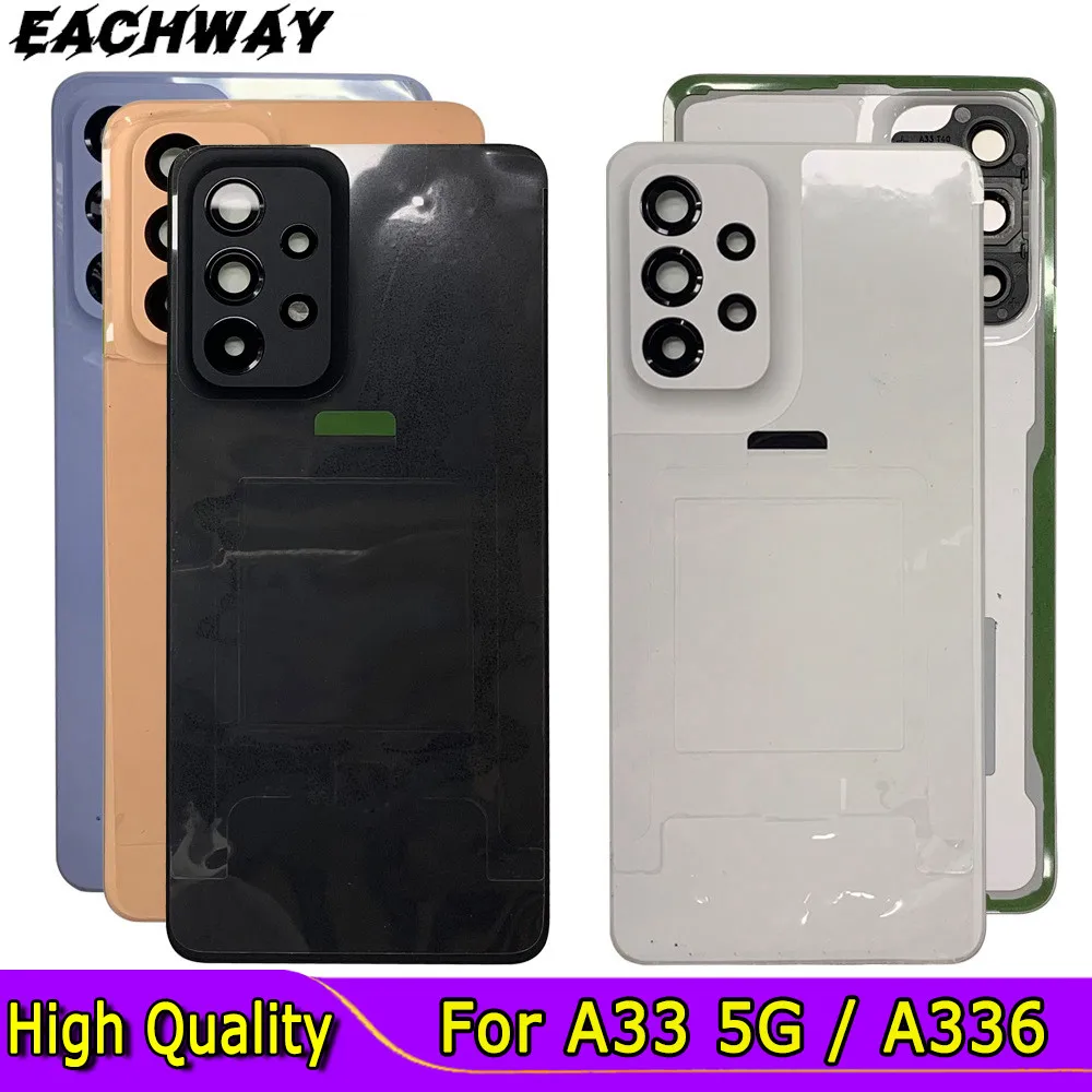 New For Samsung Galaxy A33 5G Battery Back Cover Door Housing +Camera Glass Lens Frame A336B A336E |