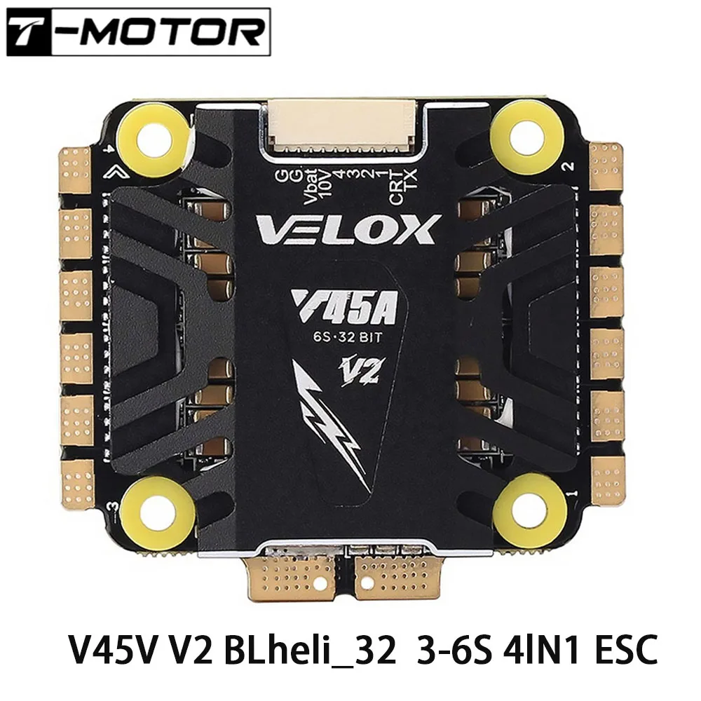 Контроллер скорости T-MOTOR VELOX PACER V45A V2 4in1 ESC 3-6S Lipo 32BIT 10V/2A BEC для FPV RC Racing Drone Teile