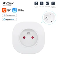avoir smart socket french plugs tuya smart home wireless wifi connect power socket voice control 16a work for alexa google home