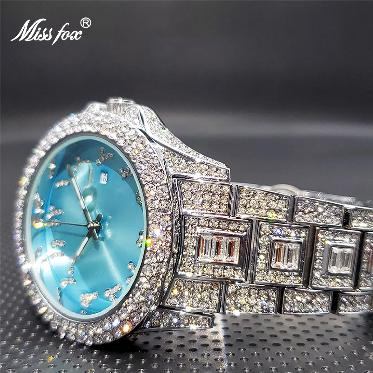 New Ice out Watch for Couple  Luxury Brand Moissanite Watches for Lover Dropshipping New Auto Date Relogio Masculino de Luxo