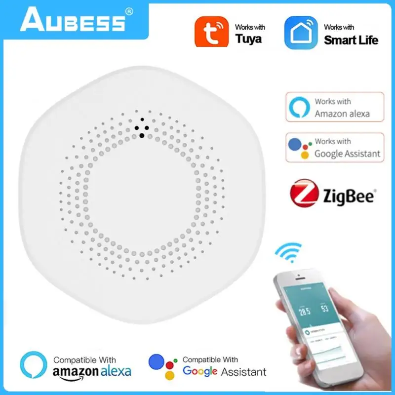 

Aubess Tuya ZigBee Temperature Humidity Sensor Smart Home Indoor Hygrometer Thermometer Detector By Alexa Google Home SmartLife