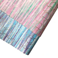 colorful rainbow stripe heart printed vinyl faux artificial leather fabric sheet for shoesbagbows handemade material 30135cm