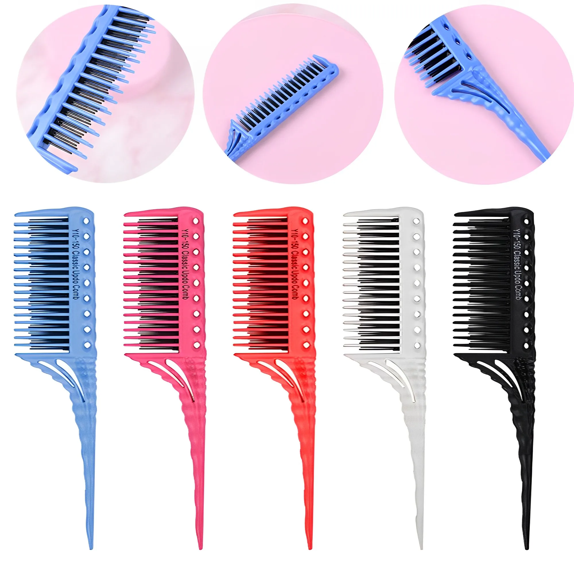 

Fashion Hair Combs Long Handle Three-Row Design Comb Professional Hair Brushes Salon Hairdressing Comb Hair Styling Tools
