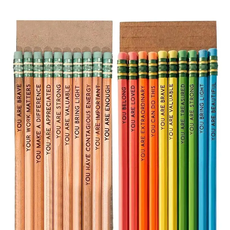 

Motivational Pencils Funny Pencils 10 Pcs Wood Fun Positive Pencils With Inspiring Words Sayings For Students Classrooms Favors