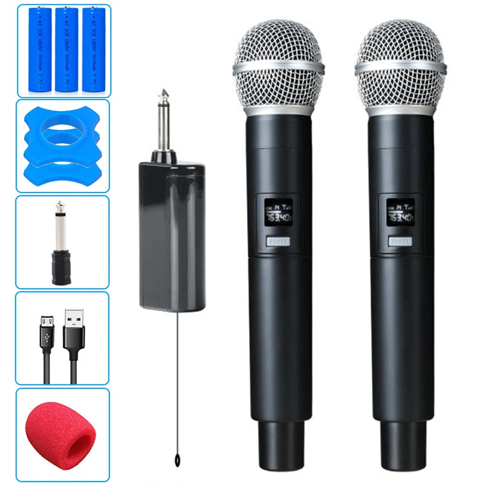 

DVD Rechargeable Battery Mixer Adapter With Receiver Wireless Microphone Non Slip Ring Stable Signal HD Voice For Computer