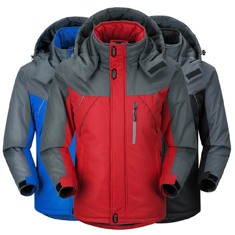 

2021 Men Winter Thick Velvet Windproof Down Coat High Quality Male Waterproof Jacket