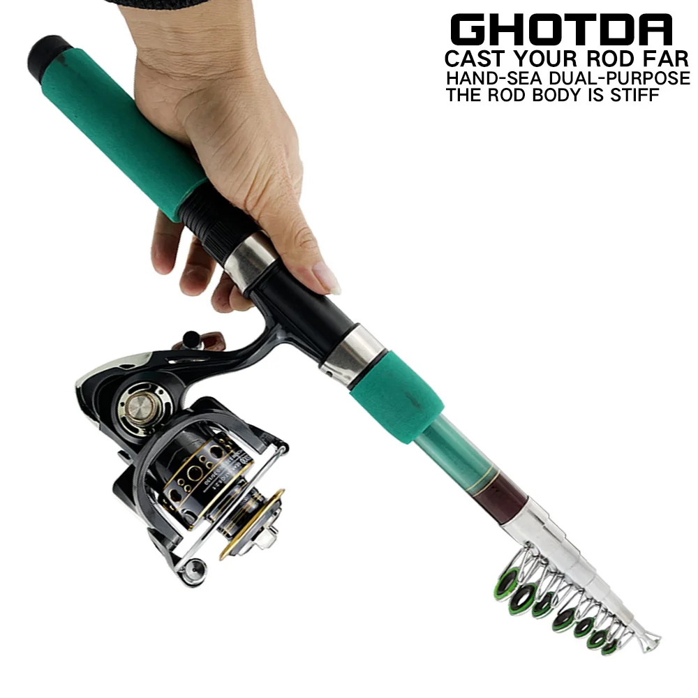 

Telescopic Fishing Rod and Spinning Fishing Reel Fishing Set Carbon Fiber Fishing Pole and 2000-5000 Fishing Rod Combo