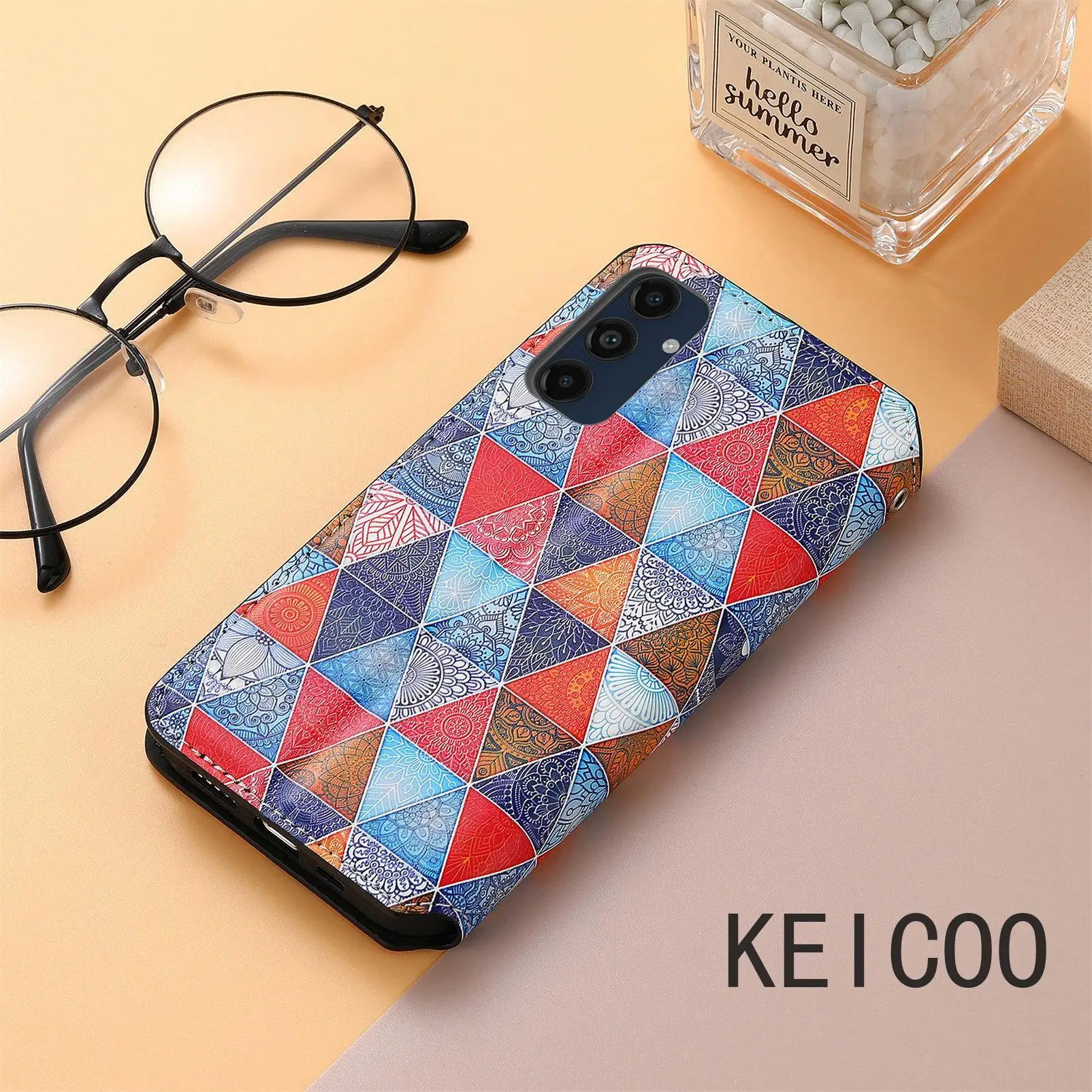 Откидной Чехол для Samsung Galaxy A06 S24 C55 M55 Plus ультра-FE окрашенный Квадратный бриллиант