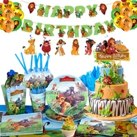 lion king birthday party decorating jungle party animal king balloon lion baby shower banner disposable paper cutlery gift