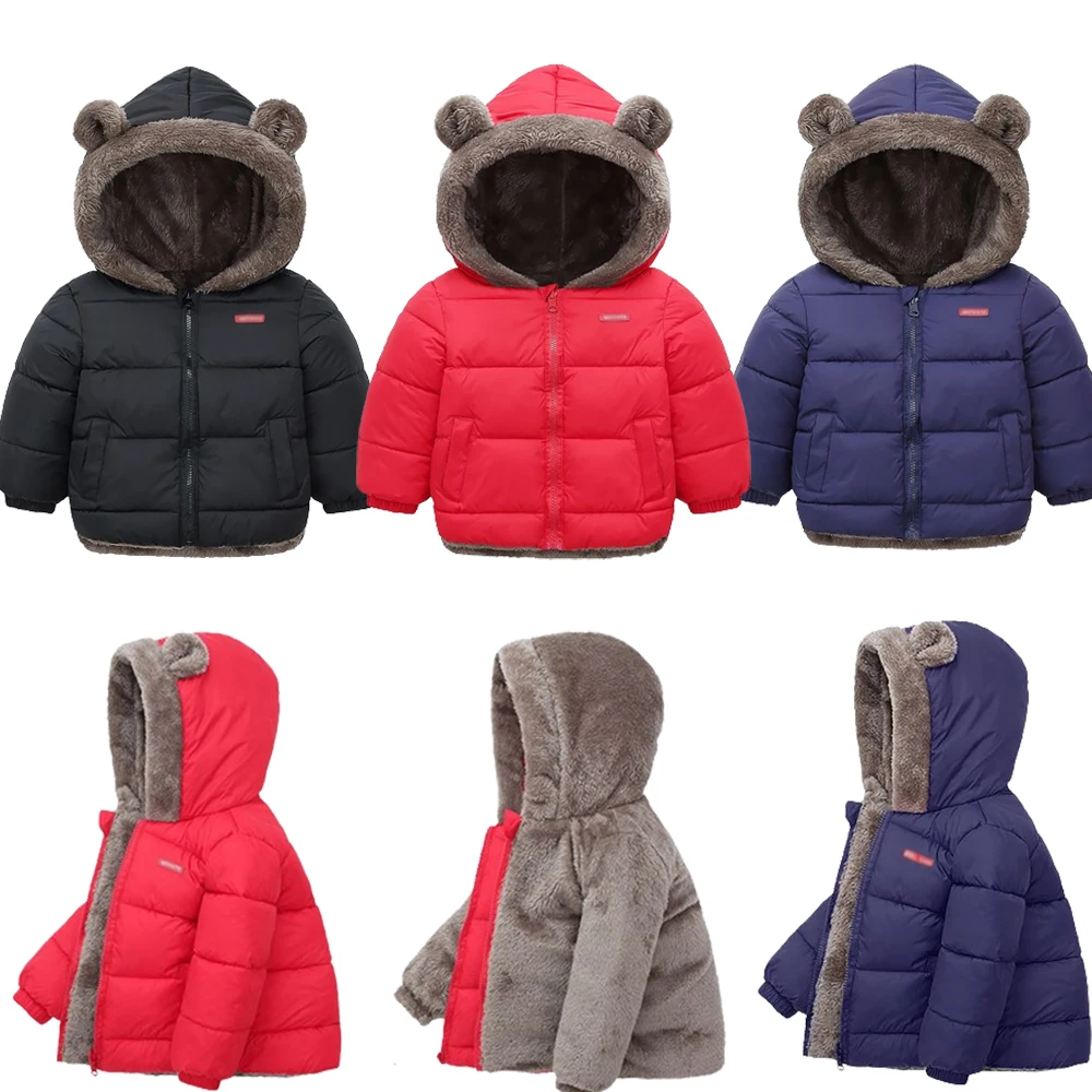 Зимняя куртка двухстороннее пушистое теплое пальто детские куртки с