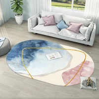 madream 2022 oval living room carpet fashion modern home decor bedroom rug anti slip mat for entry door with geometric pattern